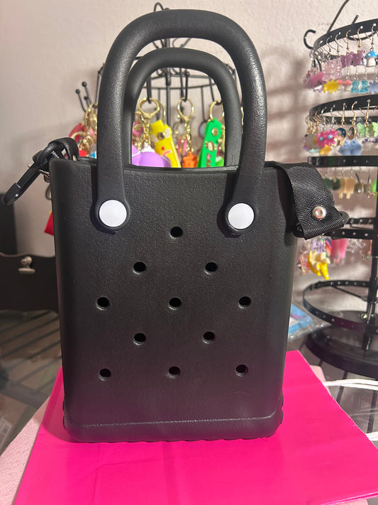 Croc style purse w/ 2 charms