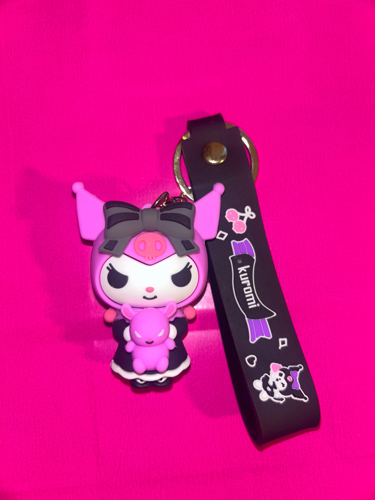 Kuromi Rubber keychains